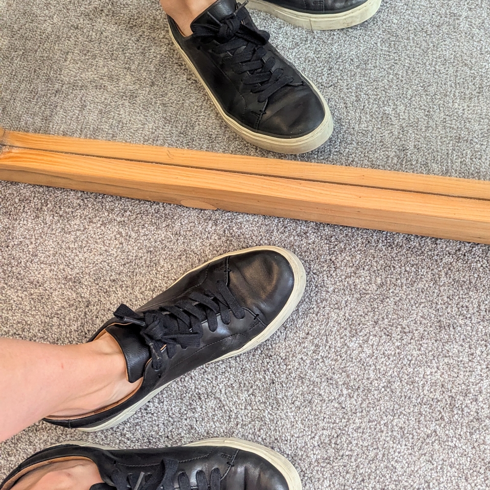 Black Leather Sneakers